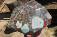 Polished Bloodstone With Pyrite Crystal x 1 From Swaziland