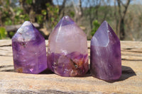 Polished Window Amethyst Crystals x 20 From Madagascar