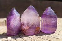 Polished Window Amethyst Crystals x 20 From Madagascar