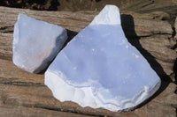 Natural Crystalline Blue Lace Agate Specimens x 2 From Namibia