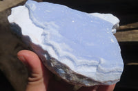 Natural Crystalline Blue Lace Agate Specimens x 2 From Namibia