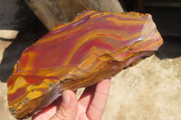 Polished On One Side Nguni Jasper Specimens x 2 From Prieska, South Africa