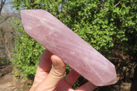 Polished Double Terminated Rose Quartz Points x 2 From Madagascar