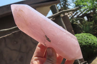 Polished Double Terminated Rose Quartz Points x 2 From Madagascar