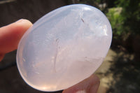 Polished Girasol Rose Quartz Palm Stones x 12 From Madagascar