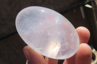 Polished Girasol Rose Quartz Palm Stones x 12 From Madagascar