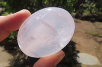 Polished Girasol Rose Quartz Palm Stones x 12 From Madagascar