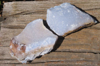 Natural Crystalline Blue Lace Agate Plates x 2 From Namibia