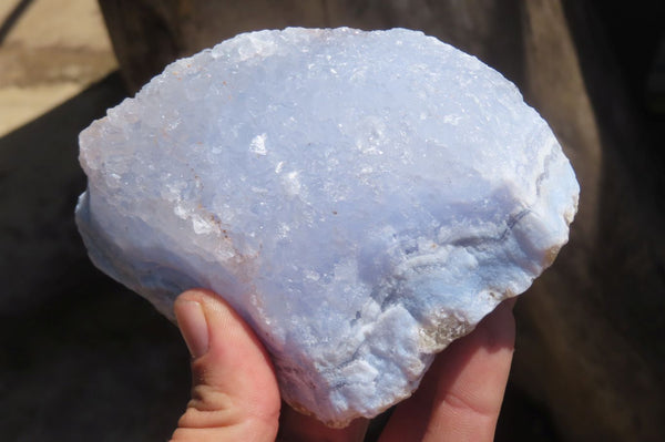 Natural Crystalline Blue Lace Agate Plates x 2 From Namibia