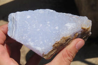 Natural Crystalline Blue Lace Agate Plates x 2 From Namibia