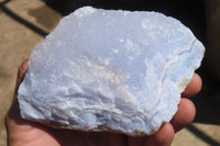 Natural Crystalline Blue Lace Agate Plates x 2 From Namibia