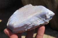 Natural Crystalline Blue Lace Agate Plates x 2 From Namibia