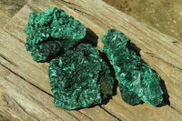 Natural Silky Malachite Specimens x 3 From Kasompe, Congo