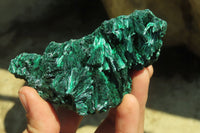 Natural Silky Malachite Specimens x 3 From Kasompe, Congo