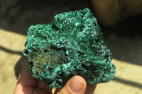 Natural Silky Malachite Specimens x 3 From Kasompe, Congo