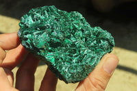 Natural Silky Malachite Specimens x 3 From Kasompe, Congo