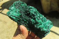 Natural Silky Malachite Specimens x 3 From Kasompe, Congo