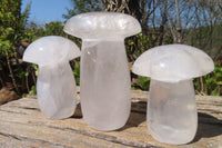 Polished Quartz Mushrooms x 3 From Madagascar