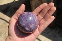 Polished Lepidolite with Pink Rubellite Spheres x 6 From Ambatondrazaka, Madagascar