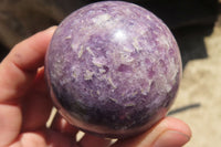 Polished Lepidolite with Pink Rubellite Spheres x 6 From Ambatondrazaka, Madagascar