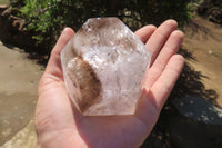 Polished Smokey Window Quartz Crystals x 3 From Madagascar