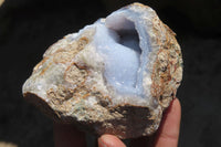 Natural Blue Lace Agate Geode Specimens x 2 From Nsanje, Malawi