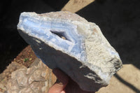 Natural Blue Lace Agate Geode Specimens x 2 From Nsanje, Malawi