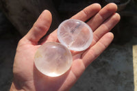 Polished Rock Crystal Quartz Palm Stones x 12 From Madagascar