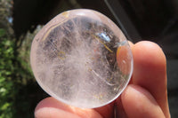 Polished Rock Crystal Quartz Palm Stones x 12 From Madagascar