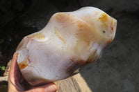 Polished Banded Agate Flame Sculpture x 1 From Madagascar