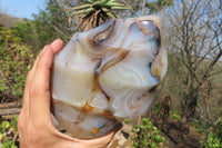 Polished Banded Agate Flame Sculpture x 1 From Madagascar