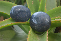 Polished Lazulite Galet-Palm Stones x 12 From Madagascar