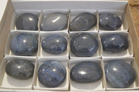 Polished Lazulite Galet-Palm Stones x 12 From Madagascar