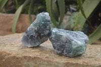 Natural Watermelon Fluorite Cobbed Specimens x 3 From Uis, Namibia