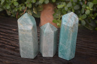 Polished Amazonite Points x 3 From Madagascar