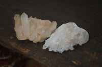 Natural Clear Quartz Crystal Clusters x 12 From Madagascar