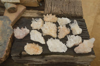 Natural Clear Quartz Crystal Clusters x 12 From Madagascar