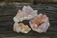 Natural Ametrine Spirit Quartz Clusters x 3 From Boekenhouthoek, South Africa