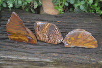 Polished On One Side Nguni Jasper Specimens x 3 From Prieska, South Africa