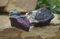 Natural Metallic Purpurite Cobbed Specimens x 12 From Erongo, Namibia