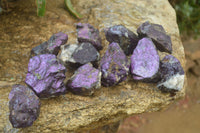 Natural Metallic Purpurite Cobbed Specimens x 12 From Erongo, Namibia