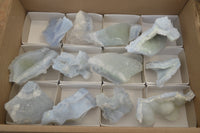 Natural Etched Blue Chalcedony Specimens x 12 From Nsanje, Malawi