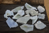 Natural Etched Blue Chalcedony Specimens x 12 From Nsanje, Malawi