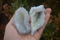 Natural Etched Blue Chalcedony Specimens x 12 From Nsanje, Malawi