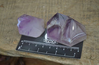 Polished Smokey Amethyst Window Quartz Points x 12 From Akansobe, Madagascar