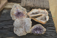 Natural Zululand Amethyst Geodes x 4 from Jozini, South Africa