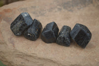 Natural Alluvial Schorl Black Tourmaline Crystals x 35 From Zimbabwe