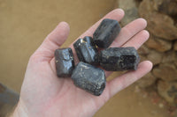 Natural Alluvial Schorl Black Tourmaline Crystals x 35 From Zimbabwe