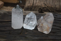 Polished Mixed Quartz Points x 3 From Madagascar