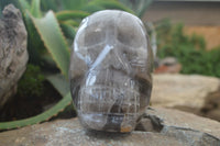 Polished Smokey Quartz Skull Carving x 1 From Madagascar